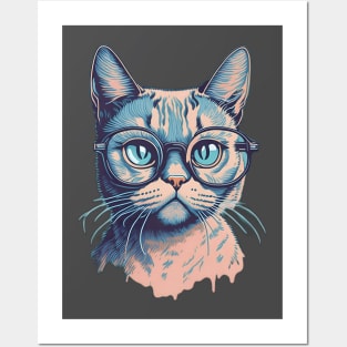 funny cat Posters and Art